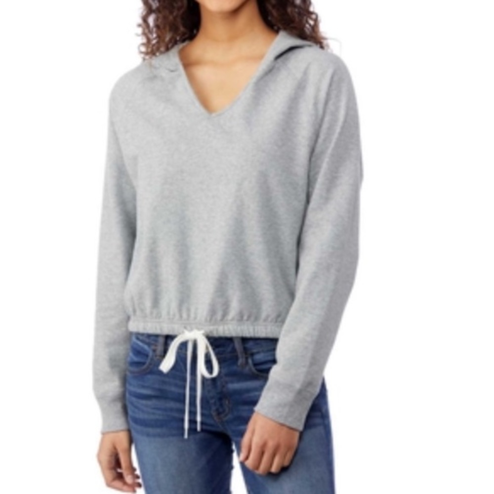 🌸NWT Inspired Hearts Women’s Tie Hem Gray Hoodie
